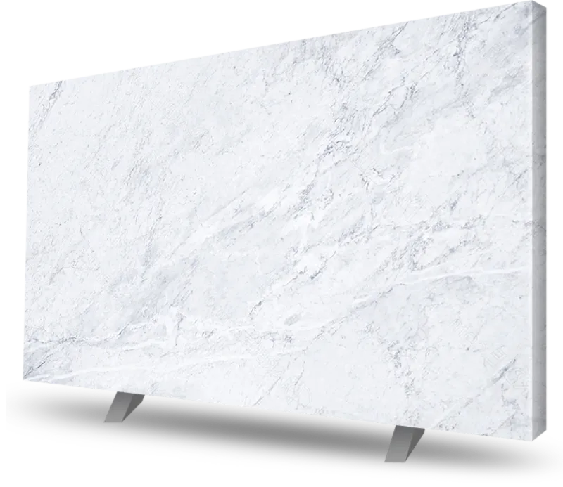 White Carrara marble slab for luxury installation in Massachusetts.