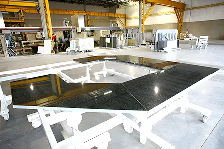 State-of-the-art stone fabrication process at the Costa's Stone facility in Peabody.
